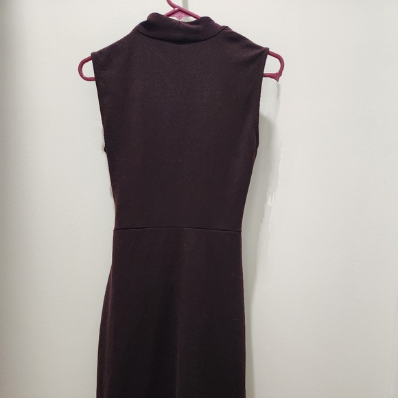 Kenneth Cole New York sz XS deep chocolate sheath dress. Crossed front w zip - Picture 4 of 8